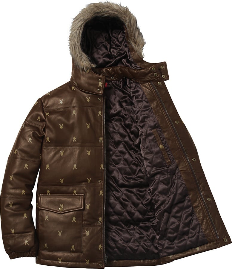 Supreme/Playboy© Leather Puffy Jacket view 3